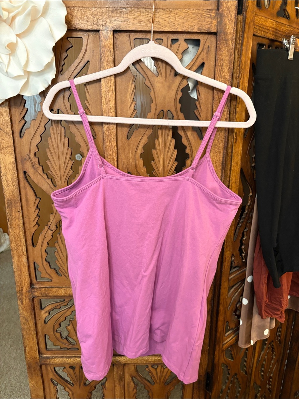 Built in Bra Everyday Pinky Lilac Spaghetti Strap Camisole - Picture 5 of 6